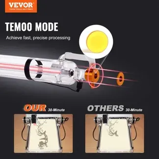 VEVOR 60 W CO2-Laserröhre, 1250 mm Länge, 55 mm Durchmesser, Borosilikatglas-Laserschneidröhre mit Metallkopf, 5000–6000 Std. Drähte vorverdrahtet für Lasergravierer, Gravur- und Schneidemaschine VEVOR 60 W CO2-Laserröhre, 1250 mm Länge, 55 mm Durchmesser, Borosilikatglas-Laserschneidröhre mit Metallkopf, 5000–6000 Std. Drähte vorverdrahtet für Lasergravierer, Gravur- und Schneidemaschine