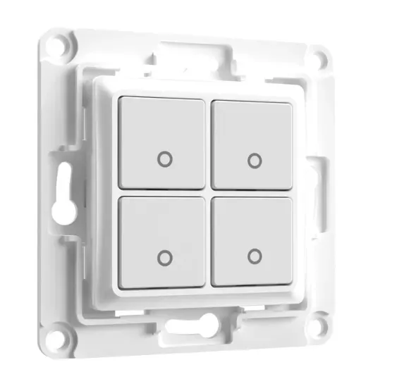 Shelly · Unterputz Zubehör · „Wall Switch 4“ · Wandtaster · 4-fach · Weiß Shelly · Unterputz Zubehör · „Wall Switch 4“ · Wandtaster · 4-fach · Weiß