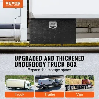 VEVOR Truckbox Werkzeugbox, Unterboden-Anhängerbox, Werkzeugkasten 760 x 355 x 405 mm Aufbewahrungsbox, Aluminiumlegierung, 30 kg belastbarer Werkzeugkasten, abschließbare Werkzeugkiste Schwarz VEVOR Truckbox Werkzeugbox, Unterboden-Anhängerbox, Werkzeugkasten 760 x 355 x 405 mm Aufbewahrungsbox, Aluminiumlegierung, 30 kg belastbarer Werkzeugkasten, abschließbare Werkzeugkiste Schwarz