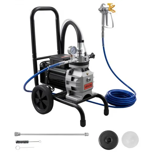 VEVOR Membran-Airless-Farbspritzgerät 1100 W, Rollbares Farbspritzgerät mit 15,17 MPa Hochdruck, 10 m Hochdruckschlauch, Reinigungsnadel und Bürste, für DIY-Sprüharbeiten im Innen- und Außenbereich VEVOR Membran-Airless-Farbspritzgerät 1100 W, Rollbares Farbspritzgerät mit 15,17 MPa Hochdruck, 10 m Hochdruckschlauch, Reinigungsnadel und Bürste, für DIY-Sprüharbeiten im Innen- und Außenbereich
