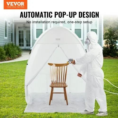 VEVOR Sprühfarben-Unterstand, 60 x 60 x 70 Zoll, tragbares Pop-Up-Sprühfarbenzelt mit integriertem Boden, Abluftfenster und Aufbewahrungstasche, faltbare Lackierkabine für Möbel, DIY-Hobby-Werkzeug-Malstation VEVOR Sprühfarben-Unterstand, 60 x 60 x 70 Zoll, tragbares Pop-Up-Sprühfarbenzelt mit integriertem Boden, Abluftfenster und Aufbewahrungstasche, faltbare Lackierkabine für Möbel, DIY-Hobby-Werkzeug-Malstation