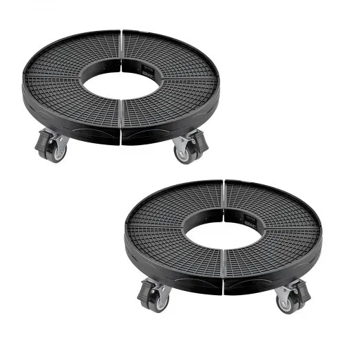 VEVOR Transportroller mit 4 feststellbaren Rädern, Tragkraft 181 kg, 2 Stk. Rollwagen für Mülltonnen 380–580 mm verstellbar, Transportwagen, multifunktionale Transporthilfe, schwarz – Bild 8