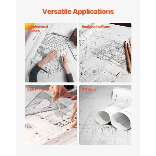 VEVOR Breitformatpapier Papierrollen 762 mm (B) / 152,4 m (L), 2 Rollen 20 lb Plotterpapierrollen ideal für CAD-Zeichnungen technische Pläne GIS-Karten Architekturentwürfe Plotterpapier – Bild 5