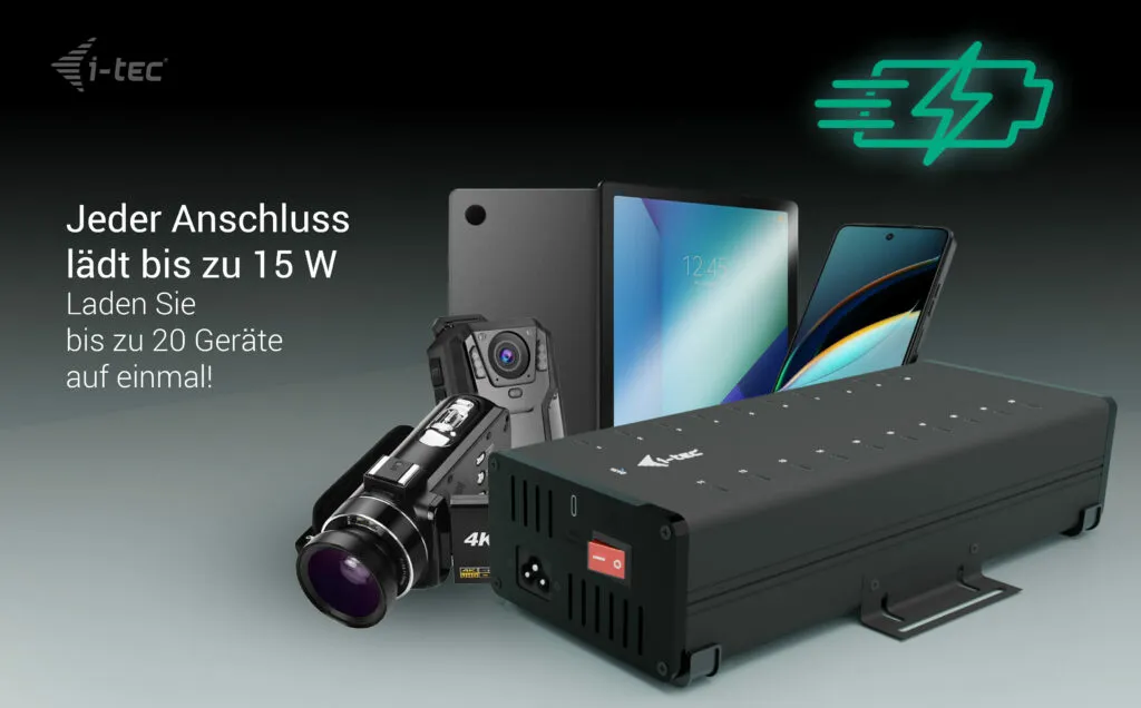 i-tec USB-C/USB-A Metal Charging + data HUB, 15W per port, 20x USB-C – Bild 3