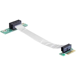 Riser Karte PCI Express x1 > x1 mit flexiblem Kabel 13 cm links gerichtet, Riser Card Riser Karte PCI Express x1 > x1 mit flexiblem Kabel 13 cm links gerichtet, Riser Card