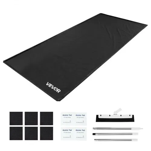 VEVOR Auffangmatte PVC-Garagenbodenmatte rutschfest (2,6 x 6,1 x 0,03 m) mit Abziehbesen, strapazierfähiger & wasserfester Auffangschutz Bodenschutz vor Schnee Regen Schlamm, Garagenmatte Schwarz – Bild 8