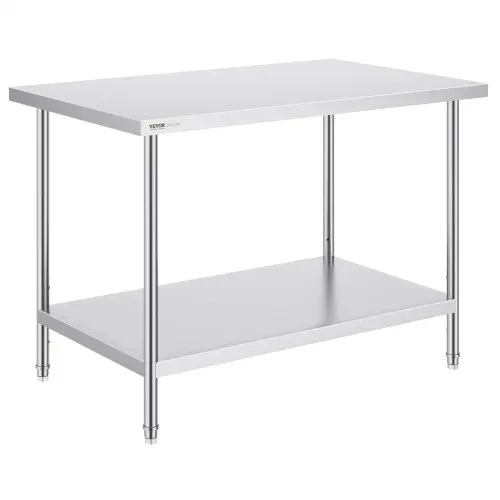 VEVOR Zubereitungstisch aus Edelstahl, Arbeitstisch aus Metall mit 3 einstellbaren Höhenstufen, gewerbliche Arbeitsstation für Küche, Garage, Restaurant, Hinterhof 762 x 1219 x 864 mm VEVOR Zubereitungstisch aus Edelstahl, Arbeitstisch aus Metall mit 3 einstellbaren Höhenstufen, gewerbliche Arbeitsstation für Küche, Garage, Restaurant, Hinterhof 762 x 1219 x 864 mm