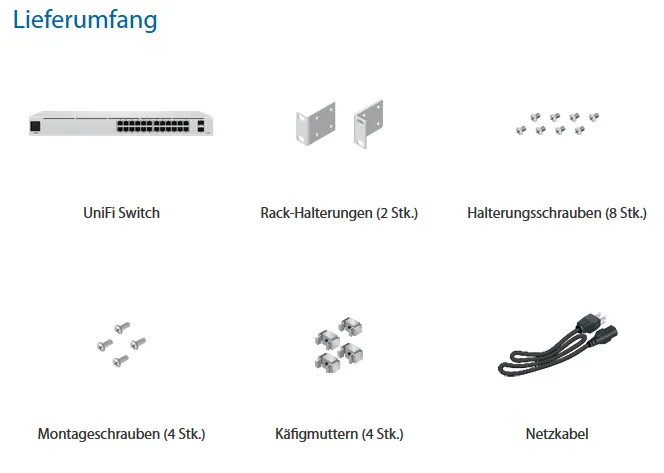 Ubiquiti Switch smart managed Layer2 26 Port • 24x GbE • 2x SFP • 19" • Lüfterlos • UniFi • USW-24 – Bild 6