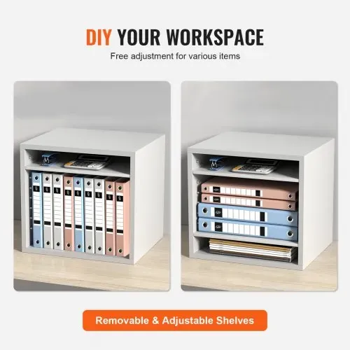 VEVOR 355 x 305 x 330 mm Briefablage Schreibtisch Organizer, 2,3–5,6 cm Einstellbar A4 Stapelbar Quer, Papierablage, Aufbewahrung Schreibtisch Ablagesystem Organisation, Ablage (Weiß, 5 Fächer) – Bild 4