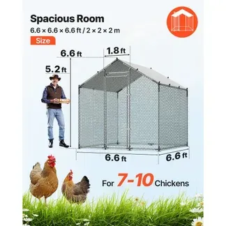 VEVOR Hühnerstall 2x2x2 m Begehbarer Hühnerauslauf mit Abdeckung, mit Turmdach & Sicherheitsschloss Enten- & Kaninchenkäfig Geflügelgehege für Hinterhof, Bauernhof, Hof VEVOR Hühnerstall 2x2x2 m Begehbarer Hühnerauslauf mit Abdeckung, mit Turmdach & Sicherheitsschloss Enten- & Kaninchenkäfig Geflügelgehege für Hinterhof, Bauernhof, Hof