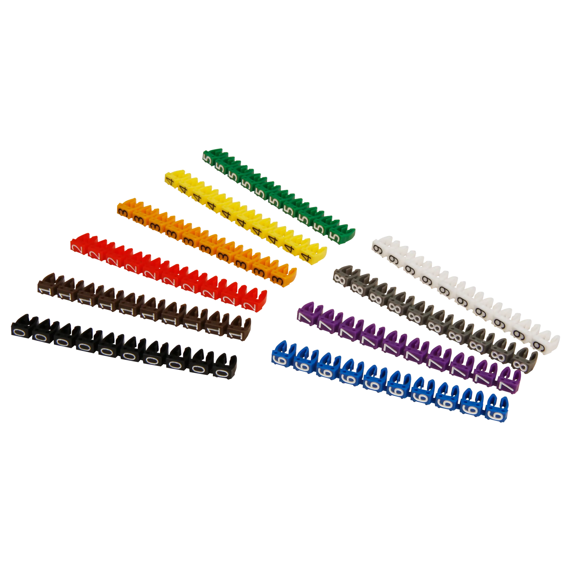Kabelmarker-Clips McPower, bedruckt mit Ziffern 0-9, Kabeldurchmesser bis 6mm, Kunststoff – Bild 3