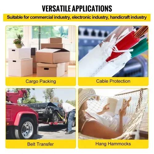 VEVOR 567 kg Polyester-Zugband, 961 m x 12,7 mm flaches Band für Draht- und Kabelrohrarbeiten, variable Funktionen, flaches Seil zum Ziehen/Laden/Verpacken bei jedem Wetter – Bild 5
