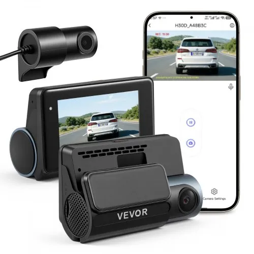 VEVOR 4K Dashcam Auto Vorne und Hinten, 1080p Dual-Autokamera mit Integriertem GPS & G-Sensor, WLAN App-Steuerung 3 Zoll Bildschirm 123° + 125° Weitwinkel Loop-Aufnahme Parkmodus Schwarz VEVOR 4K Dashcam Auto Vorne und Hinten, 1080p Dual-Autokamera mit Integriertem GPS & G-Sensor, WLAN App-Steuerung 3 Zoll Bildschirm 123° + 125° Weitwinkel Loop-Aufnahme Parkmodus Schwarz