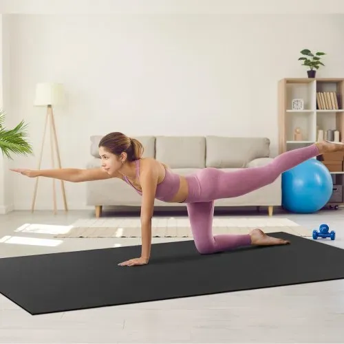 VEVOR Trainingsmatte, rutschfeste, hochdichte Premium-Yogamatte, Trainings-Yogamatte für Männer und Frauen, Fitness- und Trainingsmatte mit Tasche und Tragegurt, für alle Arten von Heim-Yoga, Pilates und Bodentraining (2,7 x 1,8 m) – Bild 7