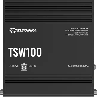 Teltonika · Switch · TSW100 · 5 Port Gigabit Industrial unmanaged POE Switch Teltonika · Switch · TSW100 · 5 Port Gigabit Industrial unmanaged POE Switch