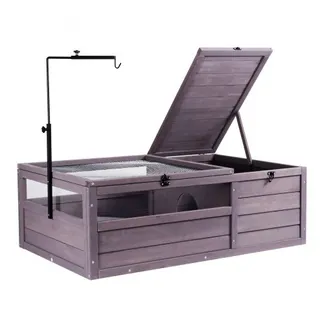 VEVOR Schildkrötenhabitat, Schildkrötenhaus aus Holz für drinnen und draußen, Schildkrötengehege mit verstellbarer Lampenfassung, 2-Zimmer-Reptiliengehege, Kleintierkäfig für Geckos, Eidechsen, Schlangen, 96,5 x 61 x 33 cm VEVOR Schildkrötenhabitat, Schildkrötenhaus aus Holz für drinnen und draußen, Schildkrötengehege mit verstellbarer Lampenfassung, 2-Zimmer-Reptiliengehege, Kleintierkäfig für Geckos, Eidechsen, Schlangen, 96,5 x 61 x 33 cm