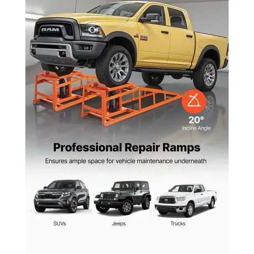 VEVOR hydraulische Autorampen Auffahrrampen 2 Stk. 27-36 cm Hubhöhe, tragbare Auto-Servicerampen für Wartung in der Garage & Ölwechsel & Reparatur von Lkw, 1 t (pro Rampe) belastbar Auffahrhilfe VEVOR hydraulische Autorampen Auffahrrampen 2 Stk. 27-36 cm Hubhöhe, tragbare Auto-Servicerampen für Wartung in der Garage & Ölwechsel & Reparatur von Lkw, 1 t (pro Rampe) belastbar Auffahrhilfe