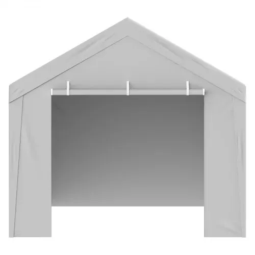 VEVOR Carport Garagezelt, oben + Seitenwand 3 x 6 m, Garagenzelt-Unterstandplane, wasserdicht und UV-geschützt, einfache Installation mit Spanngurten, weiß (Rahmen nicht im Lieferumfang enthalten) – Bild 10