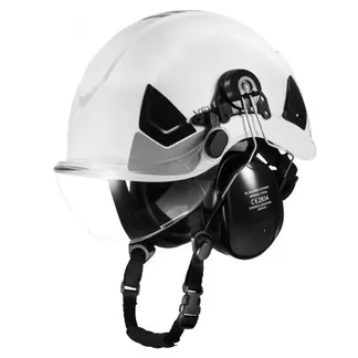 VEVOR Schutzhelm ANSI/ISEA Z89.1-zugelassener ABS-Sicherheitshelm mit Visier & Ohrenschützern, verstellbarer Industriehelm belüfteter Bauhelm Arbeitshelm für Industriebau Arbeitskleidung Weiß VEVOR Schutzhelm ANSI/ISEA Z89.1-zugelassener ABS-Sicherheitshelm mit Visier & Ohrenschützern, verstellbarer Industriehelm belüfteter Bauhelm Arbeitshelm für Industriebau Arbeitskleidung Weiß