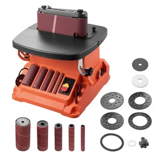 VEVOR Oszillierender Spindelschleifer, 2000 U/min Spindelschleifmaschine mit 16 mm Hub, 5 Hülsen (12,7–50,8 mm) & 610×98 mm Schleifband für Holzbearbeitung, Möbelschleifen, Heimwerkerprojekte VEVOR Oszillierender Spindelschleifer, 2000 U/min Spindelschleifmaschine mit 16 mm Hub, 5 Hülsen (12,7–50,8 mm) & 610×98 mm Schleifband für Holzbearbeitung, Möbelschleifen, Heimwerkerprojekte