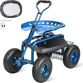 VEVOR Rollsitz Werkstattwagen aus Stahl bis 136kg belastbar Gartenwagen mit 25cm Griff und 45-54cm höhenverstellbarem Sitz Rollwagen 30PSI Reifendruck Arbeitssitz Gartensitz blau VEVOR Rollsitz Werkstattwagen aus Stahl bis 136kg belastbar Gartenwagen mit 25cm Griff und 45-54cm höhenverstellbarem Sitz Rollwagen 30PSI Reifendruck Arbeitssitz Gartensitz blau