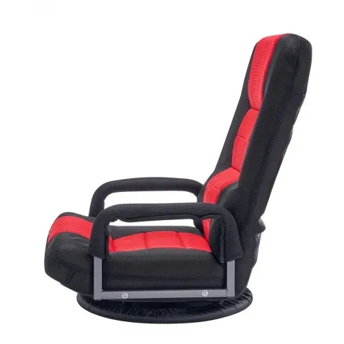 VEVOR drehbarer Boden Gamingstuhl mit Armlehnen (360° drehbar) Bodensofa mit 6 einstellbaren Positionen & Rückenlehne & Lendenwirbelstütze, Video-Liegesofa zum Fernsehen und Lesen, Rot/Schwarz – Bild 10