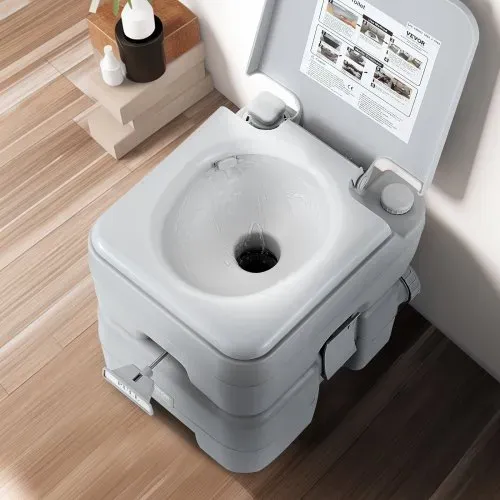 VEVOR Tragbare Toilette für Camping, Porta Potty mit Tragetasche, 5,3 Gallonen Abwassertank und 3,2 Gallonen Spültank, Toilettenstuhl mit Druckknopfspülung, auslaufsichere und geruchslose Reisetoilette fürs Campingauto – Bild 7