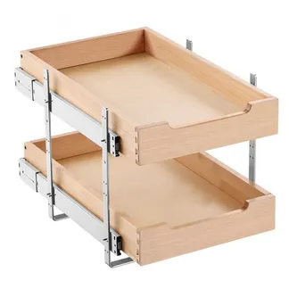 VEVOR ausziehbarer 2-stufiger Schrank-Organizer Schrankschublade Regal (315 x 533 x 76 mm) mit sanftem Schließmechanismus, Holz-Schiebeschublade Unter- und Seitenmontage, für Küche Badezimmer VEVOR ausziehbarer 2-stufiger Schrank-Organizer Schrankschublade Regal (315 x 533 x 76 mm) mit sanftem Schließmechanismus, Holz-Schiebeschublade Unter- und Seitenmontage, für Küche Badezimmer