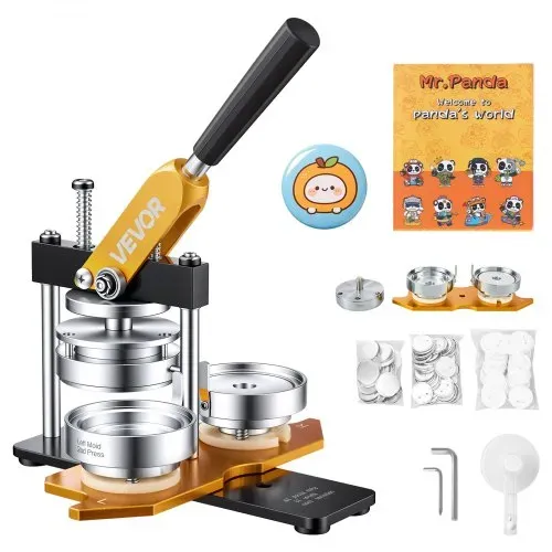 VEVOR Buttonmaschine 7,62cm Badge Punch Press Kit, Kinder DIY Geschenke Knopfmachermaschine, Button Herstellung Abzeichen mit 500 Stk. Button Teile & Kreisschneider & Zauberbuch – Bild 8