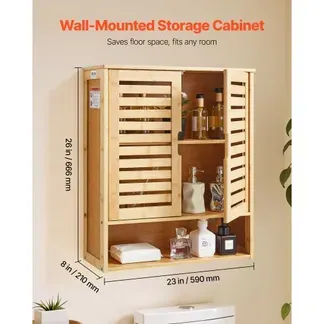 VEVOR Badezimmer Wandschrank Medizinschrank mit 2 Türen & verstellbaren Regalen, Aufbewahrungsschrank über der Toilette zur Wandmontage, Hängeschrank mit offener Trennwand für Küche, Toilette VEVOR Badezimmer Wandschrank Medizinschrank mit 2 Türen & verstellbaren Regalen, Aufbewahrungsschrank über der Toilette zur Wandmontage, Hängeschrank mit offener Trennwand für Küche, Toilette