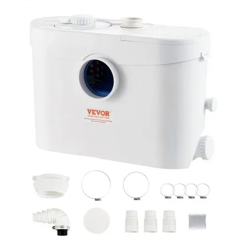 VEVOR Hebeanlage, 700 W, 9600 l/h Durchfluss, 10 m Förderhöhe, Zerkleinerer-Abwasserpumpe mit 3 Wassereinlässen für Toilette, Keller, Küche, Waschbecken, Badewanne, Abwasserentsorgung, Aufspülmaschine VEVOR Hebeanlage, 700 W, 9600 l/h Durchfluss, 10 m Förderhöhe, Zerkleinerer-Abwasserpumpe mit 3 Wassereinlässen für Toilette, Keller, Küche, Waschbecken, Badewanne, Abwasserentsorgung, Aufspülmaschine