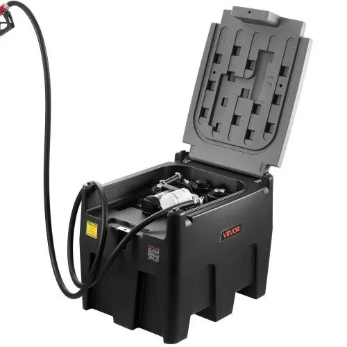 VEVOR Tragbarer Dieseltank, 220 L Fassungsvermögen & 48L/min Durchflussrate, Gaskraftstofftank mit 12 V Transferpumpe & 4 m Gummischlauch, PE-Diesel-Transfertanks für Kraftstofftransport, Schwarz – Bild 10