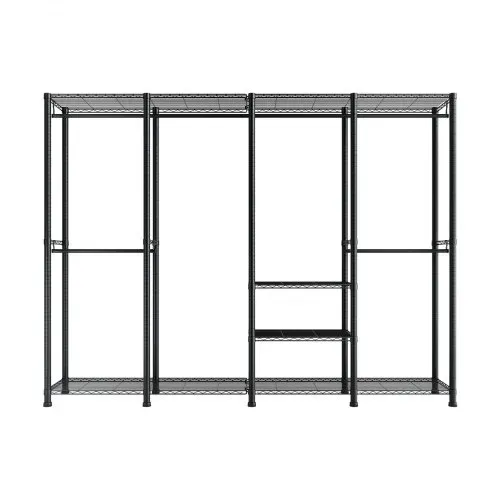 VEVOR Kleiderständer Garderobenständer (verstellbar) mit 4 Kleiderstangen & 499 kg Tragkraft & 10 Regalen, robuster offener Kleiderschrank für Schlafzimmer Bekleidungsgeschäft Garderobe Flur – Bild 10