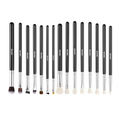 VEVOR Pinselset Makeup, 15-teiliges professionelles Schminkpinsel Set für Grundierung, Lidschatten, mit weichen synthetischen Borsten, ergonomischem Holzgriff, Aluminiumzwinge, für Gesicht, Augen – Bild 8