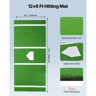 VEVOR Baseball-Schlagmatte Trainingsmatte (366 x 183 cm) Trainingspad Schlagkäfigmatte, Baseballmatte mit Home Plate & Anti-Fade-Rasen, tragbare Trainingshilfe Softballmatte Outdoor, Grün VEVOR Baseball-Schlagmatte Trainingsmatte (366 x 183 cm) Trainingspad Schlagkäfigmatte, Baseballmatte mit Home Plate & Anti-Fade-Rasen, tragbare Trainingshilfe Softballmatte Outdoor, Grün