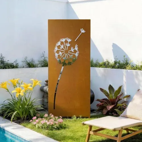 VEVOR Paravent 60x158 cm, Raumteiler aus Metall, Trennwand mit Erdspießen & Stahlplatte, Sichtschutz, Raumtrenner, Dekorative Sichtschutzwand, Ideal für Garten, Terrasse, Hof, Balkon – Bild 7