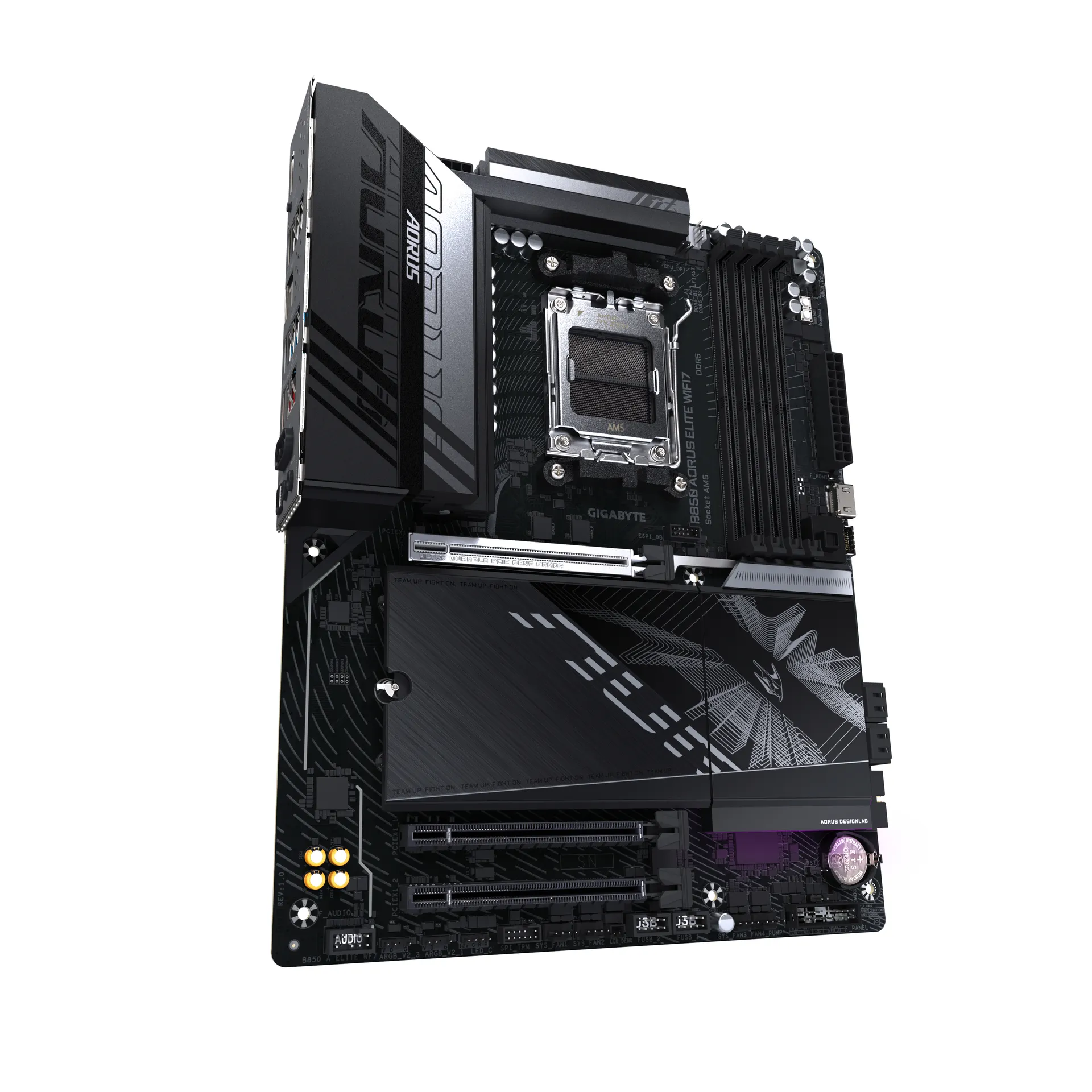 GIGABYTE B850 AORUS ELITE WIFI7 Motherboard - AMD Ryzen 9000 Serie CPUs, 14+2+2 Phasen digitales VRM, bis zu 8200MHz DDR5 (OC), 1xPCIe 5.0 + 2xPCIe 4.0 M.2, 2,5 LAN, WIFI 7, USB 3.2 Gen 2x2 – Bild 3