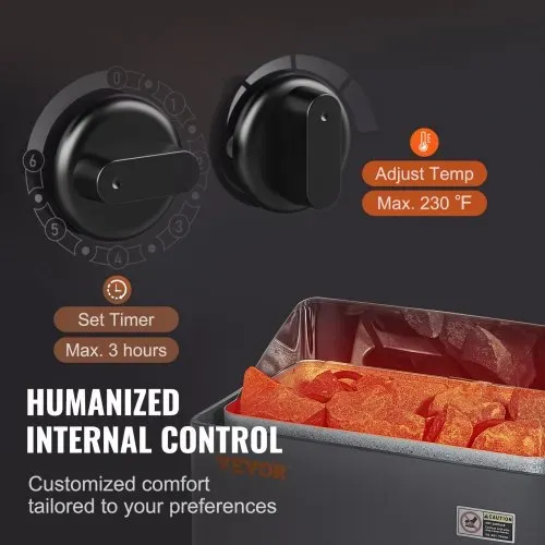 VEVOR Saunaofen, 8 kW, 400 V, 3N tragbare Saunaheizung für drinnen & draußen mit 3-Stunden-Timer, integrierte Steuerung für 8–12 m³, gewerbliche Nutzung in der Spa-Dusche von Hotels, max. 110 °C – Bild 3