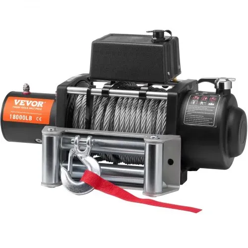 VEVOR Elektrische Seilwinde, 18.000 lb, 12 V DC LKW-Winde mit Φ7/16 Zoll x 85 Fuß Stahlkabel-Rollenführung, kabellose und kabelgebundene Fernbedienung, IP55 wasserdicht zum Abschleppen von Geländewagen, Jeeps, LKWs, Anhängern und Booten – Bild 10
