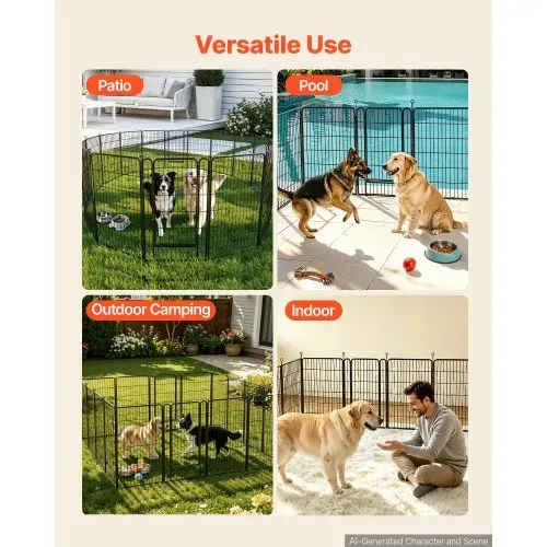 VEVOR Welpenauslauf Welpen-Freigehege Laufgitter Welpenzaun 101,6cm 16-tlg., Spielplatz für Große Hunde Katzen & Andere Kleintiere Faltbar Durch die Verschiedenen Formen Vielfältig Einsetzbar – Bild 4