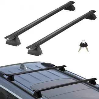 VEVOR Schwarze Dachträger-Querstangen, Kompatibel mit Jeep Grand Cherokee 2011–2021, mit Gerillten Seitenschienen, 90 kg Tragkraft, Aluminium-Querstangen mit Schlössern, für Dachgepäckträger usw. VEVOR Schwarze Dachträger-Querstangen, Kompatibel mit Jeep Grand Cherokee 2011–2021, mit Gerillten Seitenschienen, 90 kg Tragkraft, Aluminium-Querstangen mit Schlössern, für Dachgepäckträger usw.