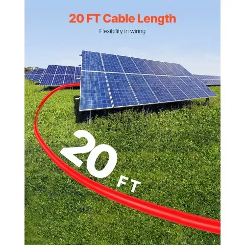 VEVOR 2x Solarkabel Verlängerungskabel Buchsen-/Steckeranschlüssen 10AWG/6 mm² 6,1m – Bild 2