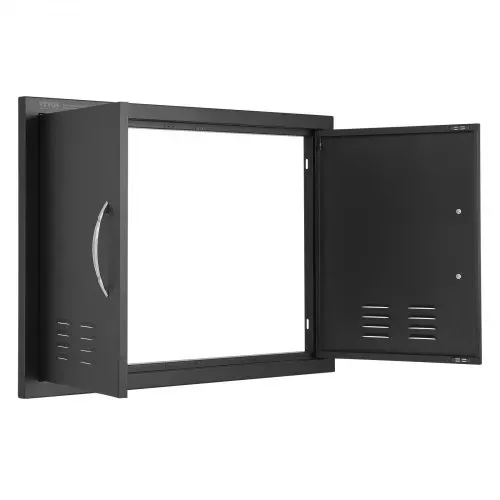 VEVOR Grill-Zugangstür, 762 x 533 x 46 mm, Doppelte Außenküchentür, Flächenbündig Montierte Kaltplattentür, Vertikale Wandtür mit Griffen und Lüftungsschlitzen, für Grillinsel, Grillstation usw. – Bild 10