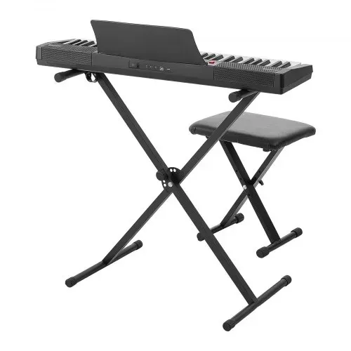 VEVOR Digitalpiano 61 Tasten Halbgewichtet E-Piano mit Ständer Klavierhocker, 128 Klänge, 128 Rhythmen, HiFi-Stereolautsprecher, 3,5-mm-Kopfhörerbuchse, Sustain-Pedal, USB/MIDI und Notenablage – Bild 9