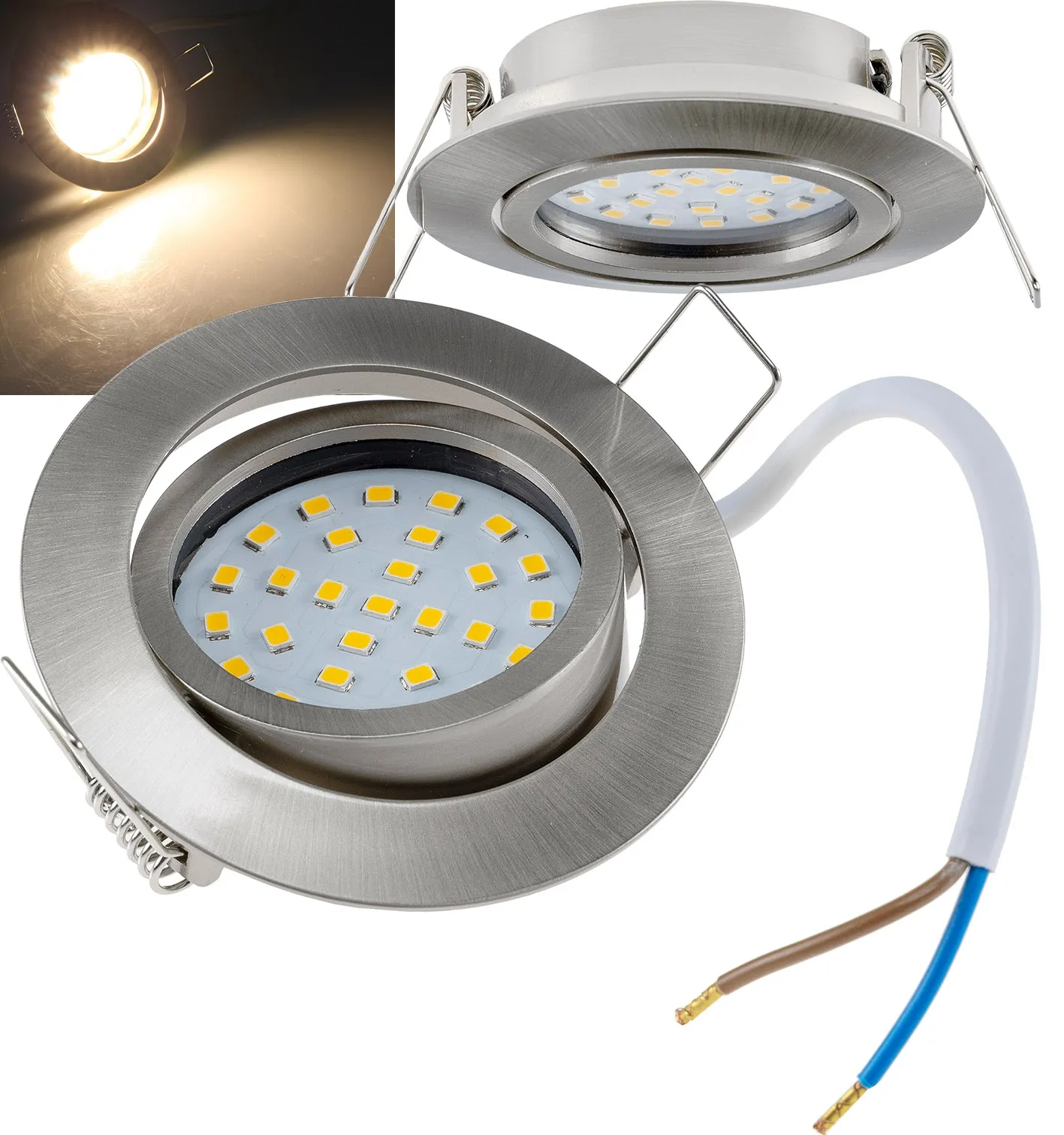 LED-Einbauleuchte „Flat-26“ warmweiß 80x26mm, 3W, 370lm, Edelstahl gebürstet LED-Einbauleuchte „Flat-26“ warmweiß 80x26mm, 3W, 370lm, Edelstahl gebürstet