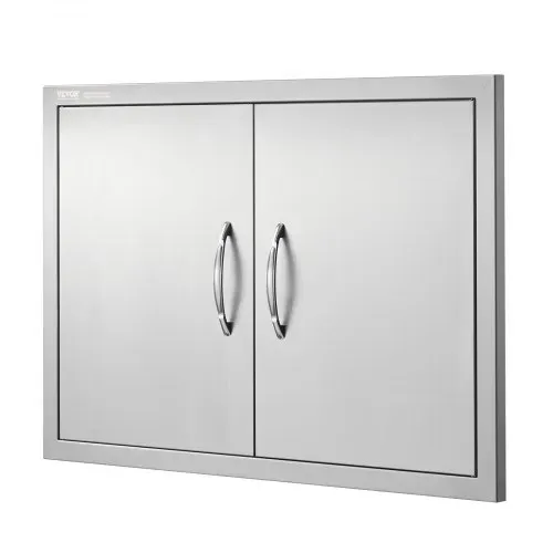 VEVOR Grill-Zugangstür, 774 x 533 mm, Doppelte Außenküchentür, Flächenbündig Montierte Edelstahltür, Vertikale Wandtür mit Griffen, für Grillinsel, Grillstation, Außenschrank – Bild 9