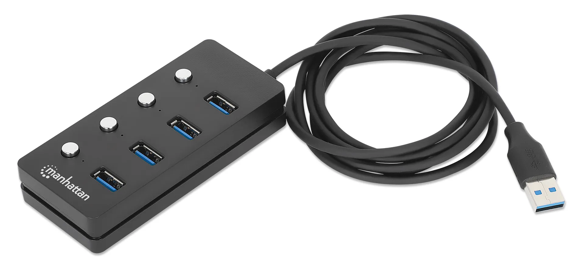 Manhattan 180887 Schnittstellen-Hub USB 3.2 Gen 1 (3.1 Gen 1) Type-A 5000 Mbit/s Schwarz – Bild 4