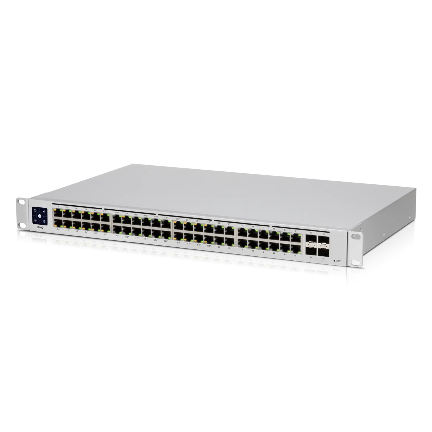 Ubiquiti Switch smart managed Layer2 52 Port • 48x GbE • PoE Budget 195W • 32x PoE at • 4x SFP • 19″ • Lüfterlos • UniFi • USW-48-POE Ubiquiti Switch smart managed Layer2 52 Port • 48x GbE • PoE Budget 195W • 32x PoE at • 4x SFP • 19″ • Lüfterlos • UniFi • USW-48-POE