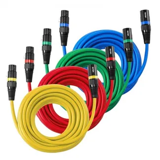 VEVOR XLR-Kabel 7,62 m, 4er-Pack, symmetrische DMX-Mikrofonkabel (Stecker auf Buchse), vergoldete 3-polige XLR-Mikrofon-Lautsprecherkabel, für Bühnenbeleuchtung, Mikrofone, Verstärker, Mischpulte VEVOR XLR-Kabel 7,62 m, 4er-Pack, symmetrische DMX-Mikrofonkabel (Stecker auf Buchse), vergoldete 3-polige XLR-Mikrofon-Lautsprecherkabel, für Bühnenbeleuchtung, Mikrofone, Verstärker, Mischpulte