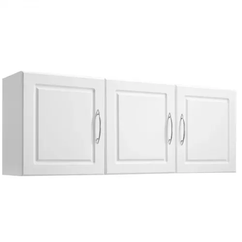 VEVOR Wandschrank für Waschküche, 2-stöckiger Wandhängeschrank mit verstellbarer Ablage, Küchenschrank mit 3 Türen, für Küche Bad Wäscherei, 31,6x137,2x51,6 cm (T x B x H), Oberschrank Weiß – Bild 10